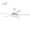 Aquacubic 52" Indoor/Outdoor Damp Location Ceiling Fan with Light Kit, 5 Blades, Brushed Polished Nickel